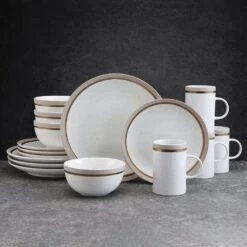 Ezra Taupe 16 Piece Dinnerware Set, Service For 4 14 Ezra Taupe 16 Piece Dinnerware Set, Service For 4 -Famous Tableware Store ezra taupe 16 piece dinnerware set service for 4 5287911 3