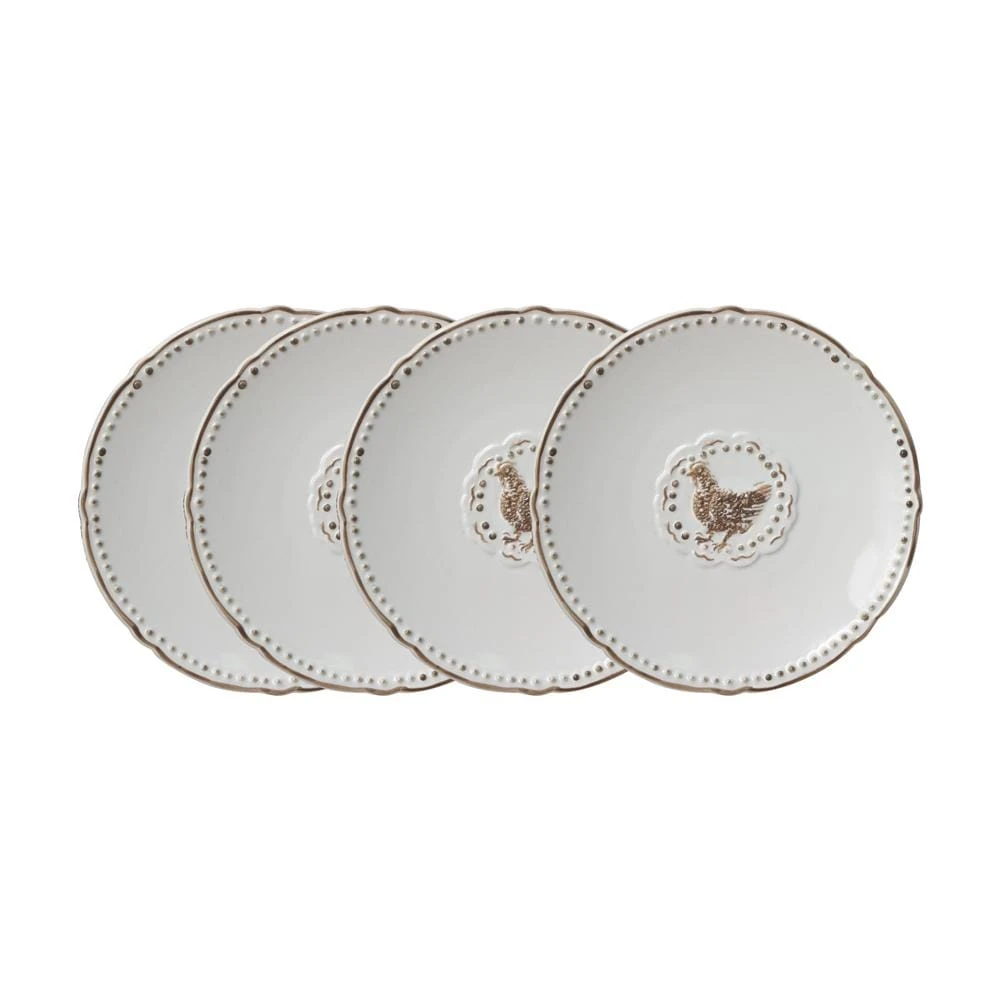 Farmhouse Hen Set Of 4 Appetizer Plates 3 Farmhouse Hen Set Of 4 Appetizer Plates
