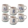 Floral Blue Set Of 6 Mugs, Assorted -Famous Tableware Store floral set of 6 matted mugs assorted 5282195 1