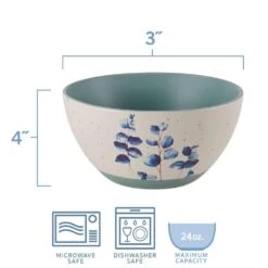 Floral Blue Set Of 6 Soup Cereal Bowls, Assorted -Famous Tableware Store floral set of 6 matted soup cereal bowls assorted 5282196 6