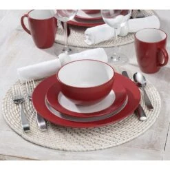 Harmony Red 16 Piece Dinnerware Set, Service For 4 -Famous Tableware Store harmony red 16 piece dinnerware set service for 4 5131071 2