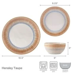 Hensley Taupe 12 Piece Dinnerware Set, Service For 4 15 Hensley Taupe 12 Piece Dinnerware Set, Service For 4 -Famous Tableware Store hensley taupe 12 piece dinnerware set service for 4 5291363 5