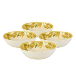 Lemons Set Of 4 Outdoor Melamine Soup Cereal Bowls