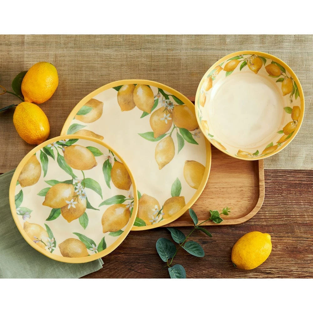 Lemons Set Of 4 Outdoor Melamine Soup Cereal Bowls 4 Lemons Set Of 4 Outdoor Melamine Soup Cereal Bowls - Image 2