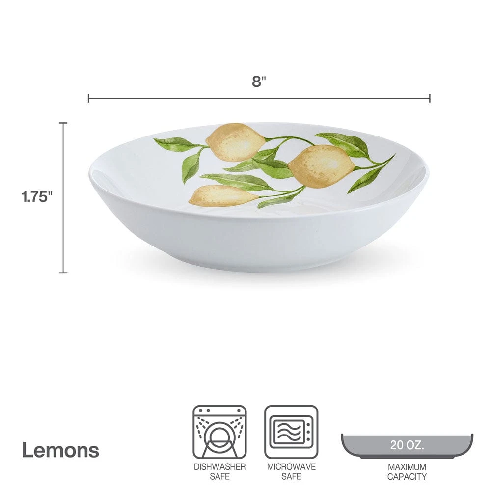 Lemons Set Of 4 Pasta Bowls 5 Lemons Set Of 4 Pasta Bowls - Image 3