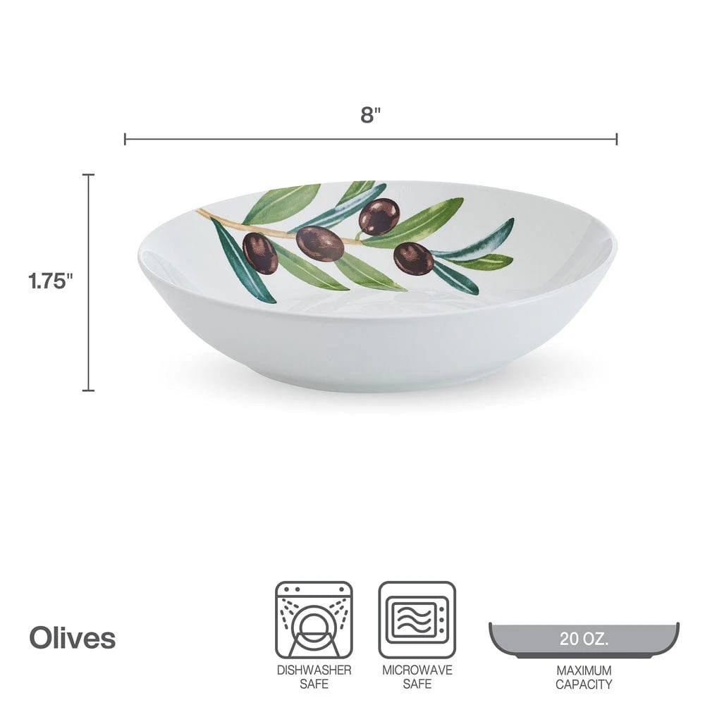Olives Set Of 4 Pasta Bowls 5 Olives Set Of 4 Pasta Bowls - Image 3