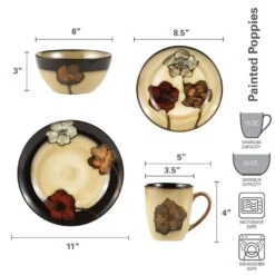 Painted Poppies 32 Piece Dinnerware Set, Service For 8 -Famous Tableware Store painted poppies dinnerware set 5111340 8 c4a4ffa7 ec01 49a7 95d6 c82daf0dac6d