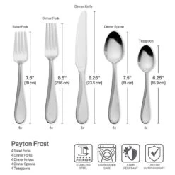 Payton Frost 20 Piece Flatware Set, Service For 4 -Famous Tableware Store payton frost 20 piece flatware set service for 4 5281608 5