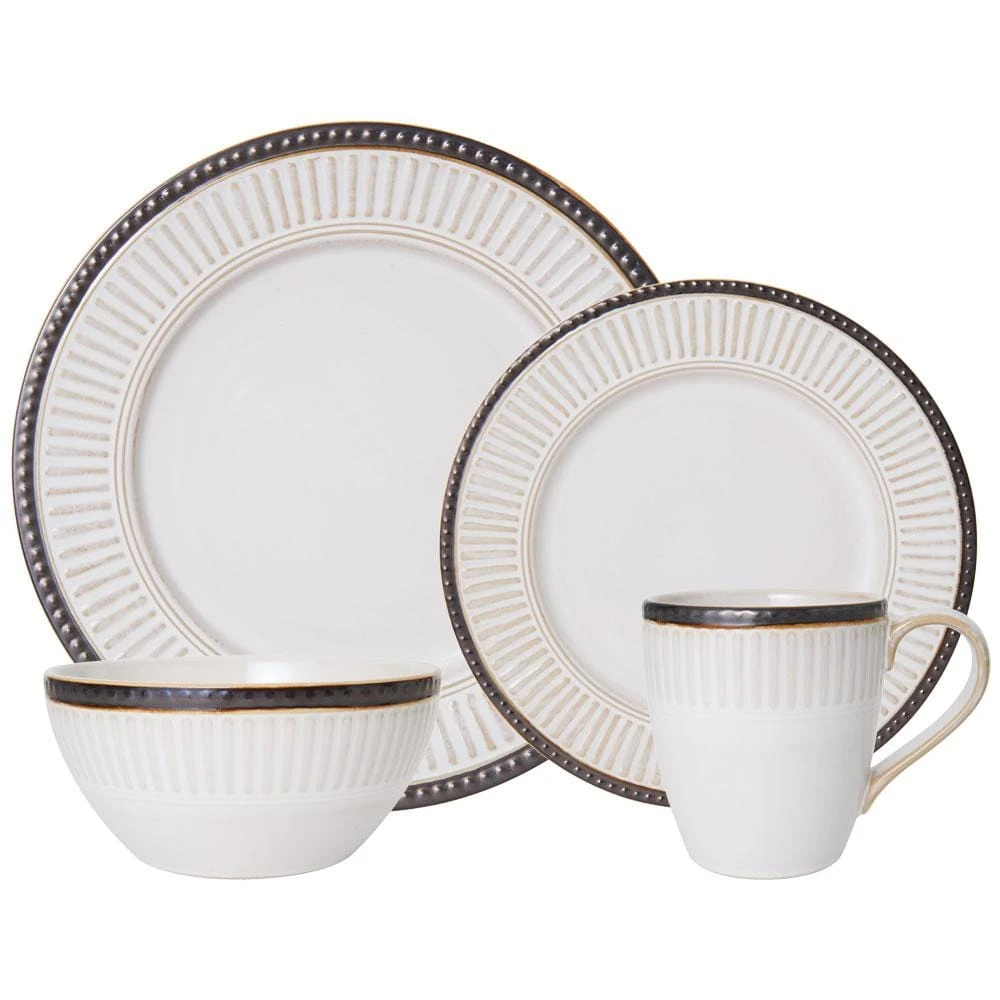 Promenade Column 16 Piece Dinnerware Set, Service For 4 3 Promenade Column 16 Piece Dinnerware Set, Service For 4