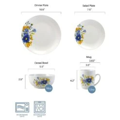 Rhea 16 Piece Dinnerware Set, Service For 4 -Famous Tableware Store rhea 16 piece dinnerware set service for 4 5287313 10