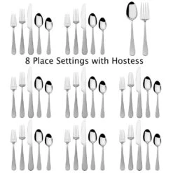 Satin Symmetry 42 Piece Flatware Set, Service For 8 -Famous Tableware Store satin symmetry 42 piece flatware set service for 8 5275437 4