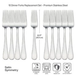 Satin Symmetry Set Of 10 Dinner Forks 9 Satin Symmetry Set Of 10 Dinner Forks -Famous Tableware Store satin symmetry set of 10 dinner forks 5199211 4