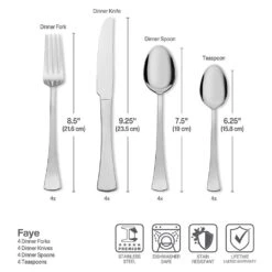 Scott Living Faye 16 Piece Flatware Set, Service For 4 -Famous Tableware Store scott living faye 16 piece flatware set service for 4 5293623 5