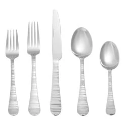Stripe Frost 65 Piece Flatware Set, Service For 12