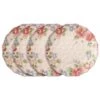 Tea Rose Set Of 4 Outdoor Melamine Dinner Plates -Famous Tableware Store tea rose set of 4 melamine dinner plates K45205472 1