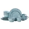 Trellis Coastal Teal 16 Piece Dinnerware Set, Service For 4 -Famous Tableware Store trellis coastal teal 16 piece dinnerware set service for 4 5267775 1