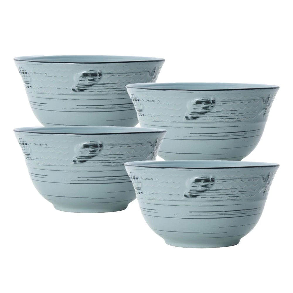Trellis Coastal Teal Set Of 4 Soup Cereal Bowls 3 Trellis Coastal Teal Set Of 4 Soup Cereal Bowls