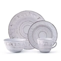 Trellis Lodge White 16 Piece Dinnerware Set, Service For 4 -Famous Tableware Store trellis lodge white 16 piece dinnerware set service for 4 5291367 9