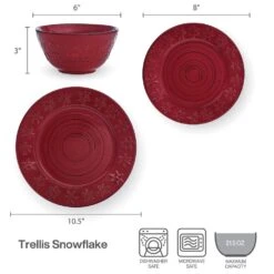 Trellis Snowflakes 12 Piece Dinnerware Set, Service For 4 -Famous Tableware Store trellis snowflakes 12 piece dinnerware set service for 4 5296749 4