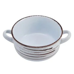 Trellis White Double Handled Soup Bowl -Famous Tableware Store trellis white double handled soup bowl 5225447 2