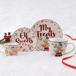 Winterberry® 4 Piece Elf Cookie Plate And Mug Gift Set -Famous Tableware Store winterberry 4 piece elf plate and mug set 5285702 3