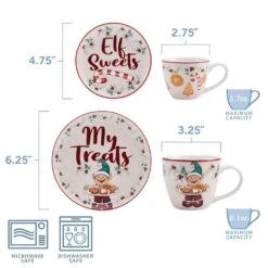 Winterberry® 4 Piece Elf Cookie Plate And Mug Gift Set -Famous Tableware Store winterberry 4 piece elf plate and mug set 5285702 8