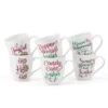 Winterberry® Set Of 6 Sentiment Mugs -Famous Tableware Store winterberry set of 6 mugs 5285701 1